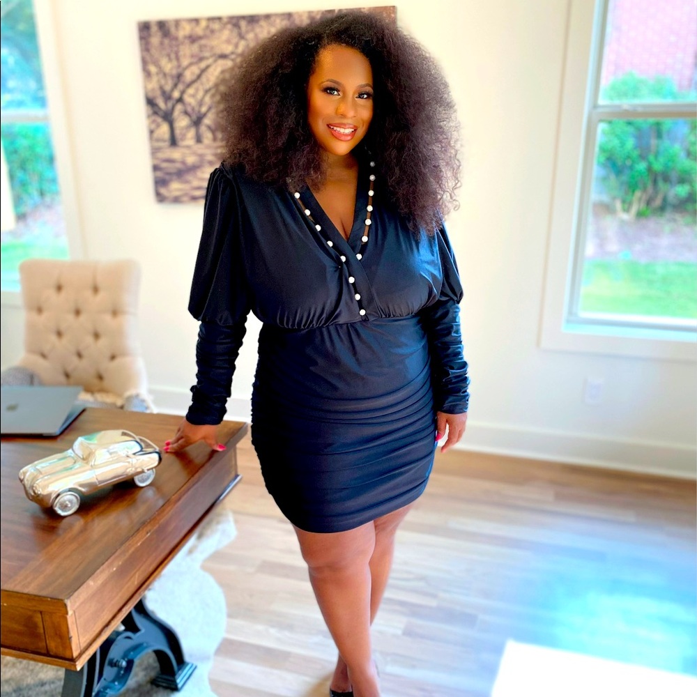Black cocktail mini dress